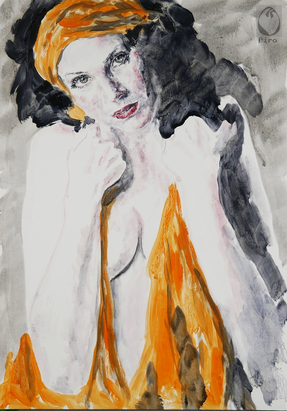 oil on paper - olio su carta di Piro